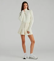 Fall Favorite Turtleneck Braided Sleeve Sweater