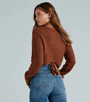 Tied Together Style Striped Cable Knit Sweater