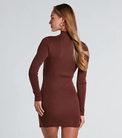 Classic Chic Mock Neck Sweater Dress