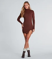 Classic Chic Mock Neck Sweater Dress