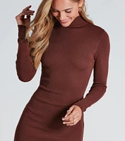 Classic Chic Mock Neck Sweater Dress