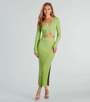 Twice The Love Rib Knit Crop Top
