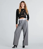 Edgy 'Fit Destructed Knit Cropped Sweater