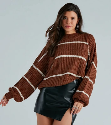 Confident Cutie Striped Oversized Sweater