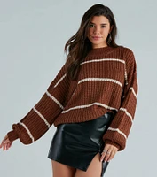 Confident Cutie Striped Oversized Sweater
