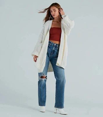 Coziest Cutie Oversized Cable Knit Cardigan