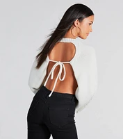Elevated Cozy Open Back Cropped Sweater