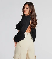 Elevated Cozy Open Back Cropped Sweater