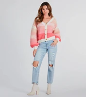 Chill Days Ombre Striped Knit Cardigan