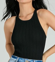 Sweet Crush Crew Neck Racerback Bodysuit