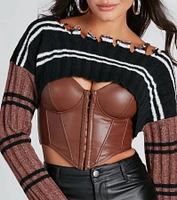 Meet Me Halfway Striped Sweater Topper