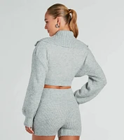 Laid-Back Chic Collared Cropped Sweater