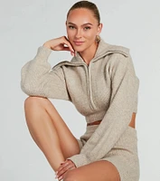 Laid-Back Chic Collared Cropped Sweater