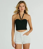 New You Sweetheart Halter Crop Top
