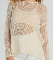 Breezy Beauty Sheer Crochet Coverup Top