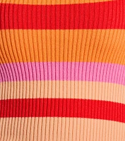 Stripe With It Halter Ribbed Knit Crop Top