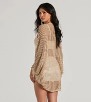 Layered Cutie Oversized Crochet Cardigan
