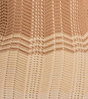 Stylish Striped Halter Crochet Midi Dress