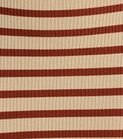 Babe Stripes Strapless Cutout Ribbed Knit Midi Dress