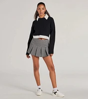Preppy Aesthetic Collared Crew Neck Sweater