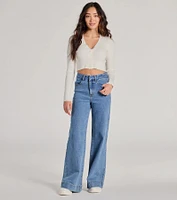 Darling Layer V-Neck Button Crop Cardigan