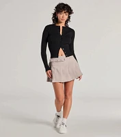 Chic Staple Crew Neck Cropped Knit Cardigan