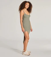 Toasty Sweetheart V-Neck Bodycon Knit Midi Dress
