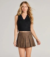 Preppy Babe V-Neck Cropped Sweater Vest