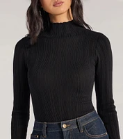 Winter Slay Turtleneck Long Sleeve Bodysuit