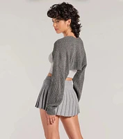 Sweet And Cozy Oversized Knit Sweater Bolero