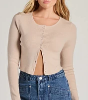 Cozy Charm Cropped Knit Cardigan