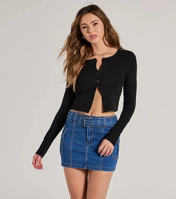 Cozy Charm Cropped Knit Cardigan