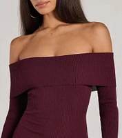 Keeping Knit Chic Long Sleeve Midi Dress