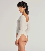 Elevated Essential Ribbed Knit Long Sleeve Bodysuit