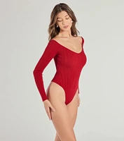 Elevated Essential Ribbed Knit Long Sleeve Bodysuit