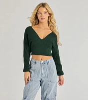 Feeling Cozy Ribbed Knit Long Sleeve Top