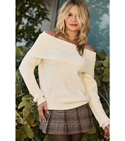 Cozy Factor Ribbed Knit Off-The-Shoulder Sweater