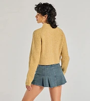 Stylishly Casual Mock Neck Knit Sweater