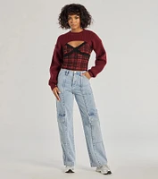 Cozy Babe Long Sleeve Sweater Knit Topper