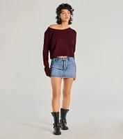 Classic Chic Asymmetrical Cropped Pullover Sweater