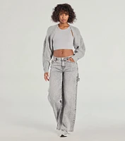 Sweet And Cozy Oversized Knit Sweater Bolero