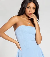 Charming Duo Strapless Skater Mini Dress