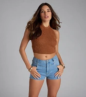 The Open Cable Knit Halter Top