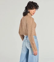 Snuggle Weather Turtleneck Crop Knit Sweater