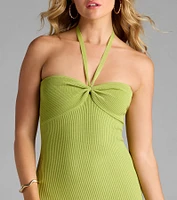 Carefree Energy Halter Bodycon Mini Dress