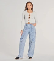 Made The Cutout Long Sleeve Sweater Crop Top