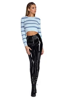Stripe Away Cropped Pullover Sweater