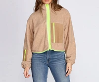 Trendy Zip Front Teddy Jacket