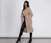 Long Line Fringe Coat