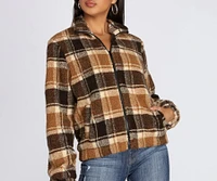 Pretty Plaid Faux Fur Jacket